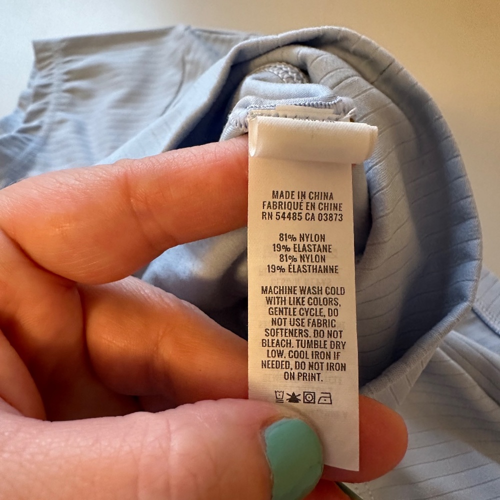 OFFLINE By Aerie Real Me Henley Crop Tee in Ribbed Baby Blue | Size XS - Picture 10 of 10